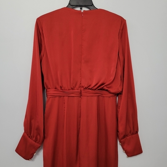 IEENA Mac Duggal Women's Long Sleeve Formal Dress‎ Size 6 Brick Red Style 26895 - Picture 10 of 12